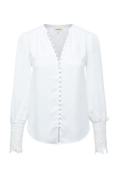 Ava Lace Cuff Blouse-L'AGENCE-Tocca Finita